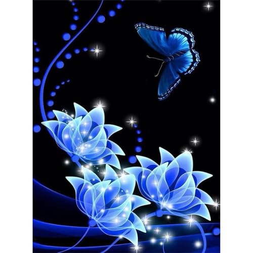 Blauer Blumenschmetterling - Puzzles für Erwachsene,Puzzle 300 Teile, Puzzle 40x28 cm DIY - Puzzles für Heimdekoration, Familienpuzzle für Erwachsene und Kinder von Cekog