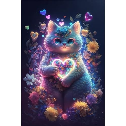 Blume süße Katze - Puzzles für Erwachsene,Puzzle 200 Teile, Puzzle 35x25 cm DIY - Puzzles für Heimdekoration, Familienpuzzle für Erwachsene und Kinder von Cekog