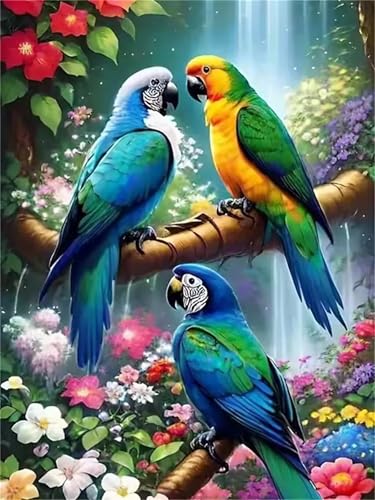 Blumen Papageien - Puzzles für Erwachsene,Puzzle 120 Teile, Puzzle 25x20 cm DIY - Puzzles für Heimdekoration, Familienpuzzle für Erwachsene und Kinder von Cekog
