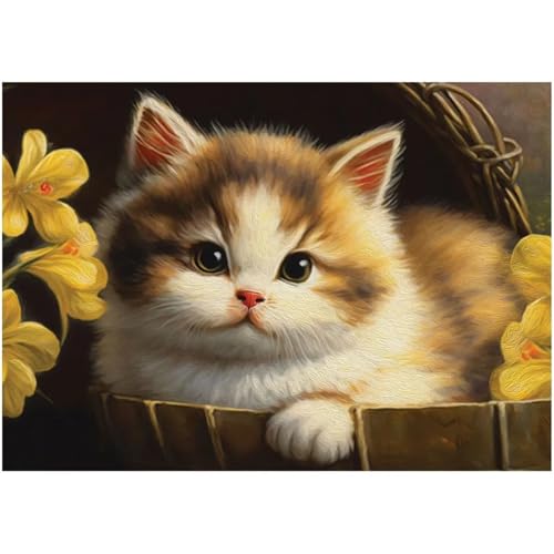 Blumenkatze - Puzzles für Erwachsene,Puzzle 1000 Teile, Puzzle 50x75 cm DIY - Puzzles für Heimdekoration, Familienpuzzle für Erwachsene und Kinder Blumenkatze - Puzzles für Erwachsene,Puzzle 1000 Teile, Puzzle 50x75 cm DIY - Puzzles für Heimdekoration, Familienpuzzle für Erwachsene und Kinder von Cekog