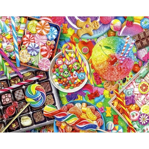 Bunte Süßigkeiten - Puzzles für Erwachsene,Puzzle 300 Teile, Puzzle 40x28 cm DIY - Puzzles für Heimdekoration, Familienpuzzle für Erwachsene und Kinder von Cekog