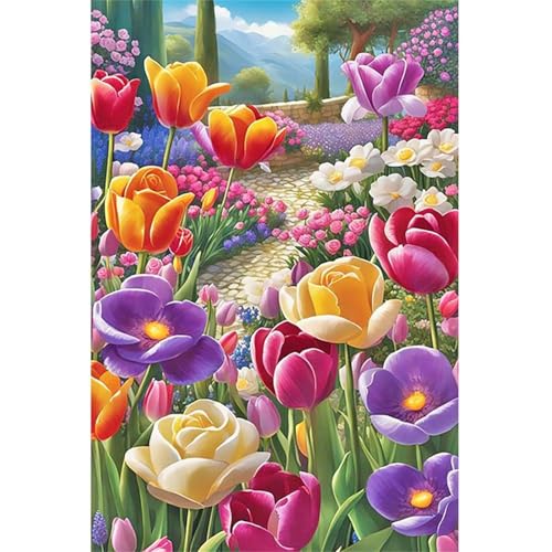 Bunte Tulpenblüten - Puzzles für Erwachsene,Puzzle 300 Teile, Puzzle 40x28 cm DIY - Puzzles für Heimdekoration, Familienpuzzle für Erwachsene und Kinder von Cekog
