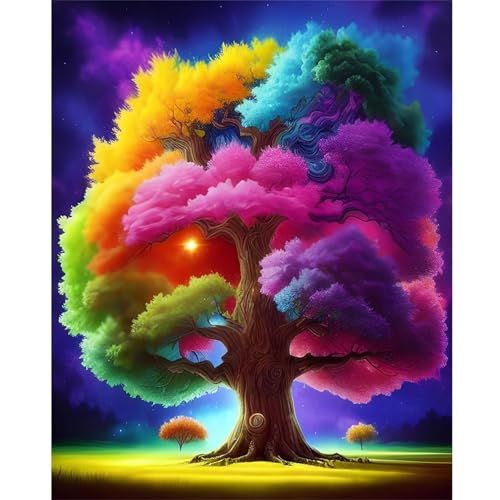 Bunter Baum - Puzzles für Erwachsene,Puzzle 500 Teile, Puzzle 38x52 cm DIY - Puzzles für Heimdekoration, Familienpuzzle für Erwachsene und Kinder von Cekog