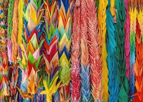 Buntes Origami - Puzzles für Erwachsene,Puzzle 1000 Teile, Puzzle 50x75 cm DIY - Puzzles für Heimdekoration, Familienpuzzle für Erwachsene und Kinder von Cekog
