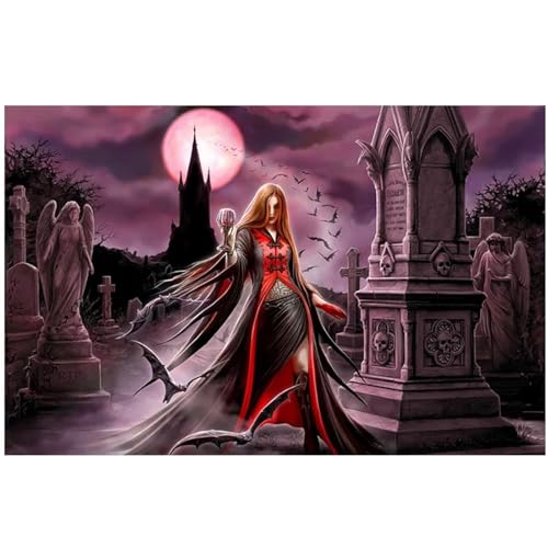 Burgfrau Fledermaus - Puzzles für Erwachsene,Puzzle 300 Teile, Puzzle 40x28 cm DIY - Puzzles für Heimdekoration, Familienpuzzle für Erwachsene und Kinder von Cekog