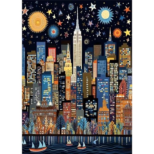 Cartoon-Stadtbild - Puzzles für Erwachsene,Puzzle 120 Teile, Puzzle 25x20 cm DIY - Puzzles für Heimdekoration, Familienpuzzle für Erwachsene und Kinder von Cekog