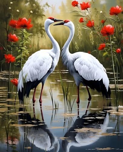 Danding Crane Landschaft - Puzzles für Erwachsene,Puzzle 200 Teile, Puzzle 35x25 cm DIY - Puzzles für Heimdekoration, Familienpuzzle für Erwachsene und Kinder von Cekog