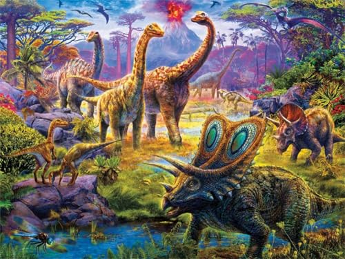 Dinosaurierpark - Puzzles für Erwachsene,Puzzle 120 Teile, Puzzle 25x20 cm DIY - Puzzles für Heimdekoration, Familienpuzzle für Erwachsene und Kinder von Cekog
