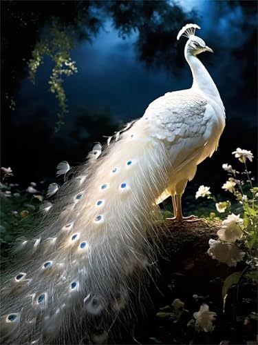 Dschungel Weißer Pfau - Puzzles für Erwachsene,Puzzle 120 Teile, Puzzle 25x20 cm DIY - Puzzles für Heimdekoration, Familienpuzzle für Erwachsene und Kinder von Cekog