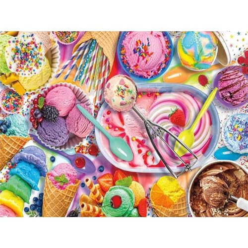 Essen Eiscreme - Puzzles für Erwachsene,Puzzle 1000 Teile, Puzzle 50x75 cm DIY - Puzzles für Heimdekoration, Familienpuzzle für Erwachsene und Kinder von Cekog