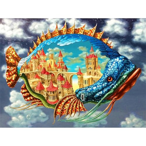 Fantasie-Fischschloss - Puzzles für Erwachsene,Puzzle 120 Teile, Puzzle 25x20 cm DIY - Puzzles für Heimdekoration, Familienpuzzle für Erwachsene und Kinder Fantasie-Fischschloss - Puzzles für Erwachsene,Puzzle 120 Teile, Puzzle 25x20 cm DIY - Puzzles für Heimdekoration, Familienpuzzle für Erwachsene und Kinder von Cekog
