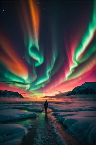 Farbenfrohe Aurora - Puzzles für Erwachsene,Puzzle 1500 Teile, Puzzle 87x57cm, DIY-Puzzles für Heimdekoration, Familienpuzzle für Erwachsene und Kinder von Cekog