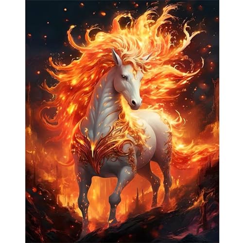 Feuerpferd - Puzzles für Erwachsene,Puzzle 500 Teile, Puzzle 38x52 cm DIY - Puzzles für Heimdekoration, Familienpuzzle für Erwachsene und Kinder von Cekog