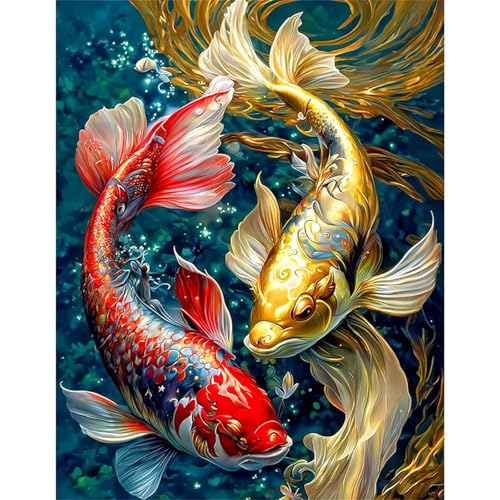 Fische Koi - Puzzles für Erwachsene,Puzzle 120 Teile, Puzzle 25x20 cm DIY - Puzzles für Heimdekoration, Familienpuzzle für Erwachsene und Kinder von Cekog