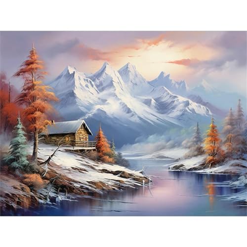 Flüsse in den schneebedeckten Bergen - Puzzles für Erwachsene,Puzzle 1000 Teile, Puzzle 50x75cm, DIY-Puzzles für Heimdekoration, Familienpuzzle für Erwachsene und Kinder von Cekog