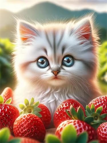 Früchte Katze - Puzzles für Erwachsene,Puzzle 1000 Teile, Puzzle 50x75 cm DIY - Puzzles für Heimdekoration, Familienpuzzle für Erwachsene und Kinder von Cekog