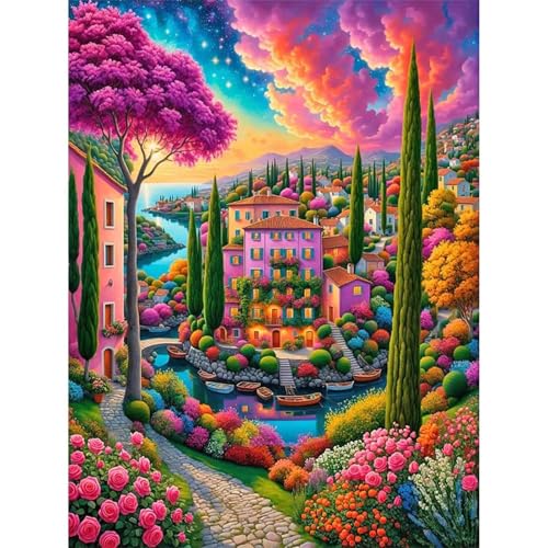 Frühlingslandschaft auf dem Land - Puzzles für Erwachsene,Puzzle 200 Teile, Puzzle 35x25 cm DIY - Puzzles für Heimdekoration, Familienpuzzle für Erwachsene und Kinder von Cekog