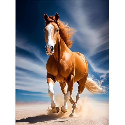 Gelbes Pferd - Puzzles für Erwachsene,Puzzle 200 Teile, Puzzle 35x25 cm DIY - Puzzles für Heimdekoration, Familienpuzzle für Erwachsene und Kinder von Cekog