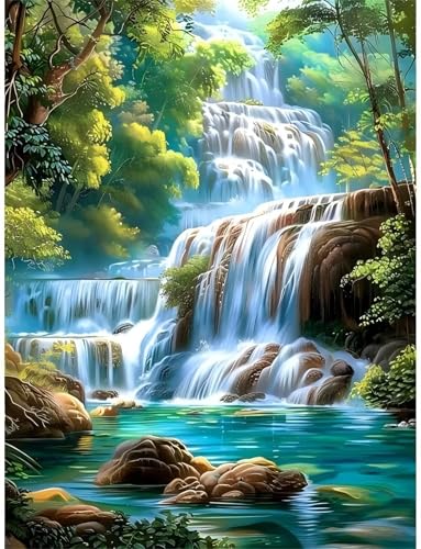 Grüne Dschungelwasserfälle - Puzzles für Erwachsene,Puzzle 200 Teile, Puzzle 35x25 cm DIY - Puzzles für Heimdekoration, Familienpuzzle für Erwachsene und Kinder von Cekog