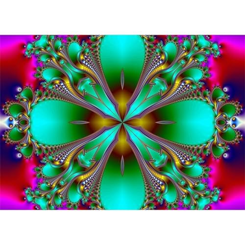 Grüne abstrakte Blume - Puzzles für Erwachsene,Puzzle 1000 Teile, Puzzle 50x75 cm DIY - Puzzles für Heimdekoration, Familienpuzzle für Erwachsene und Kinder von Cekog