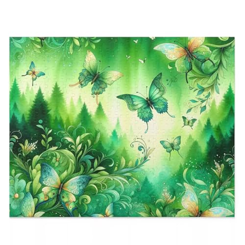 Grüner Landschaftsschmetterling - Puzzles für Erwachsene,Puzzle 120 Teile, Puzzle 25x20 cm DIY - Puzzles für Heimdekoration, Familienpuzzle für Erwachsene und Kinder von Cekog