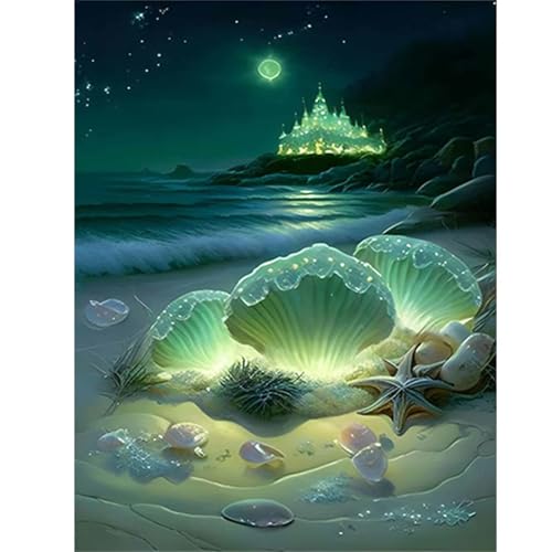 Grünes Muschelschloss - Puzzles für Erwachsene,Puzzle 1000 Teile, Puzzle 50x75 cm DIY - Puzzles für Heimdekoration, Familienpuzzle für Erwachsene und Kinder von Cekog