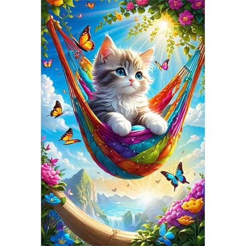 Hängemattenkätzchen - Puzzles für Erwachsene,Puzzle 500 Teile, Puzzle 38x52 cm DIY - Puzzles für Heimdekoration, Familienpuzzle für Erwachsene und Kinder von Cekog