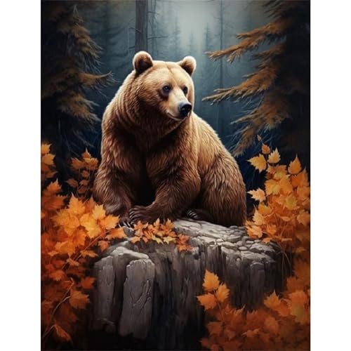 Herbstbraunbär - Puzzles für Erwachsene,Puzzle 120 Teile, Puzzle 25x20 cm DIY - Puzzles für Heimdekoration, Familienpuzzle für Erwachsene und Kinder von Cekog