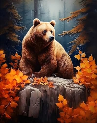 Herbstwaldbär - Puzzles für Erwachsene,Puzzle 300 Teile, Puzzle 40x28 cm DIY - Puzzles für Heimdekoration, Familienpuzzle für Erwachsene und Kinder von Cekog