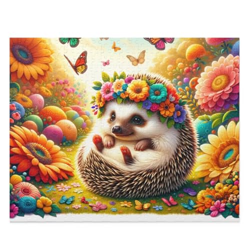 Igelflora - Puzzles für Erwachsene,Puzzle 500 Teile, Puzzle 38x52 cm DIY - Puzzles für Heimdekoration, Familienpuzzle für Erwachsene und Kinder von Cekog