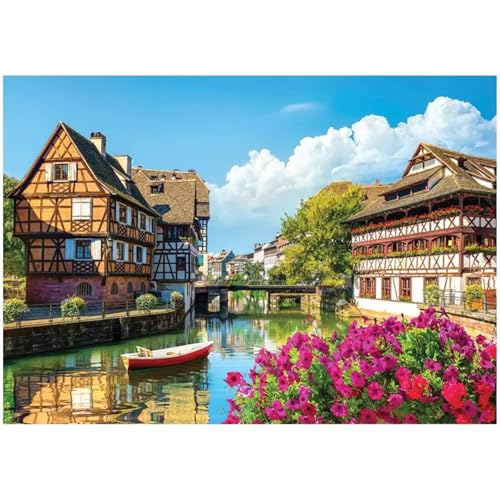 Kleinstadtgebäude - Puzzles für Erwachsene,Puzzle 500 Teile, Puzzle 38x52 cm DIY - Puzzles für Heimdekoration, Familienpuzzle für Erwachsene und Kinder von Cekog