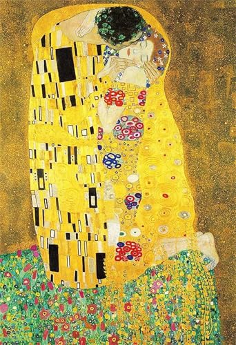 Klimt-Kuss - Puzzles für Erwachsene,Puzzle 300 Teile, Puzzle 40x28 cm DIY - Puzzles für Heimdekoration, Familienpuzzle für Erwachsene und Kinder von Cekog