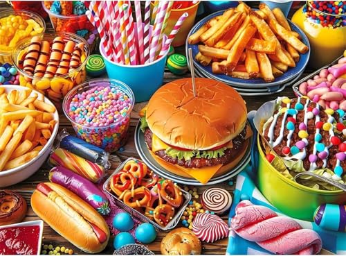 Köstliche Speisen - Puzzles für Erwachsene,Puzzle 1200 Teile, Puzzle 50x75 cm DIY - Puzzles für Heimdekoration, Familienpuzzle für Erwachsene und Kinder von Cekog