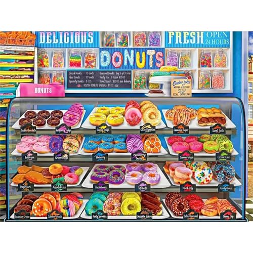 Konditorei Donut - Puzzles für Erwachsene,Puzzle 120 Teile, Puzzle 25x20 cm DIY - Puzzles für Heimdekoration, Familienpuzzle für Erwachsene und Kinder von Cekog