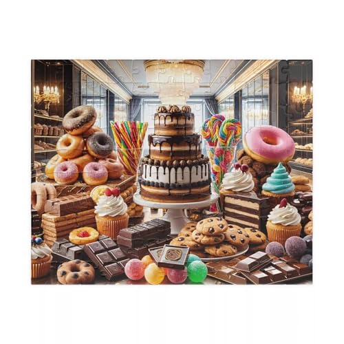Kuchenlebensmittel - Puzzles für Erwachsene,Puzzle 500 Teile, Puzzle 38x52 cm DIY - Puzzles für Heimdekoration, Familienpuzzle für Erwachsene und Kinder von Cekog