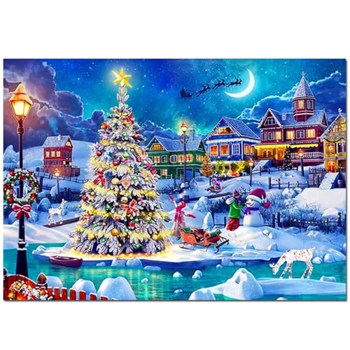 Ländliche Weihnachtslandschaft - Puzzles für Erwachsene,Puzzle 200 Teile, Puzzle 35x25 cm DIY - Puzzles für Heimdekoration, Familienpuzzle für Erwachsene und Kinder von Cekog