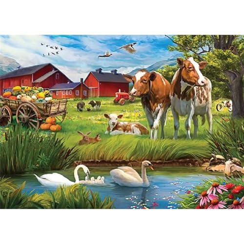 Landbauernhof - Puzzles für Erwachsene,Puzzle 300 Teile, Puzzle 40x28 cm DIY - Puzzles für Heimdekoration, Familienpuzzle für Erwachsene und Kinder von Cekog
