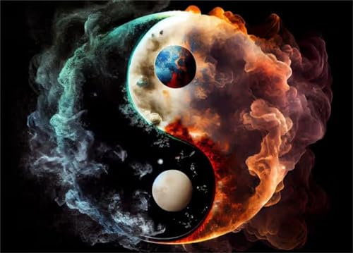 Landschaft Yin Yang - Puzzles für Erwachsene,Puzzle 300 Teile, Puzzle 40x28 cm DIY - Puzzles für Heimdekoration, Familienpuzzle für Erwachsene und Kinder von Cekog