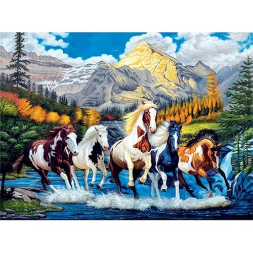 Landschaftspferde - Puzzles für Erwachsene,Puzzle 300 Teile, Puzzle 40x28 cm DIY - Puzzles für Heimdekoration, Familienpuzzle für Erwachsene und Kinder von Cekog