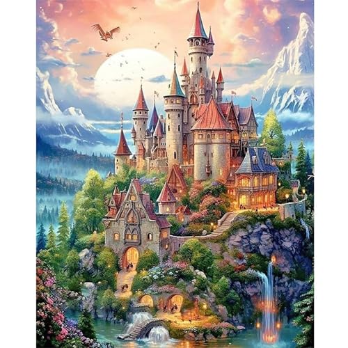 Landschaftsschloss - Puzzles für Erwachsene,Puzzle 700 Teile, Puzzle 38x52 cm DIY - Puzzles für Heimdekoration, Familienpuzzle für Erwachsene und Kinder von Cekog