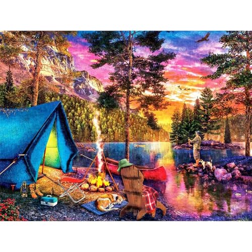 Landschaftssee - Puzzles für Erwachsene,Puzzle 1200 Teile, Puzzle 50x75 cm DIY - Puzzles für Heimdekoration, Familienpuzzle für Erwachsene und Kinder von Cekog