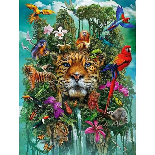 Leoparden-Tierzoo - Puzzles für Erwachsene,Puzzle 1500 Teile, Puzzle 87x57 cm DIY - Puzzles für Heimdekoration, Familienpuzzle für Erwachsene und Kinder von Cekog