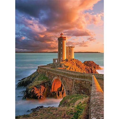 Leuchtturmlandschaft - Puzzles für Erwachsene,Puzzle 120 Teile, Puzzle 25x20 cm DIY - Puzzles für Heimdekoration, Familienpuzzle für Erwachsene und Kinder von Cekog