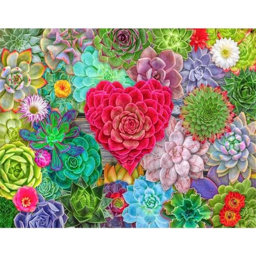 Liebe Sukkulenten - Puzzles für Erwachsene,Puzzle 120 Teile, Puzzle 25x20 cm DIY - Puzzles für Heimdekoration, Familienpuzzle für Erwachsene und Kinder von Cekog