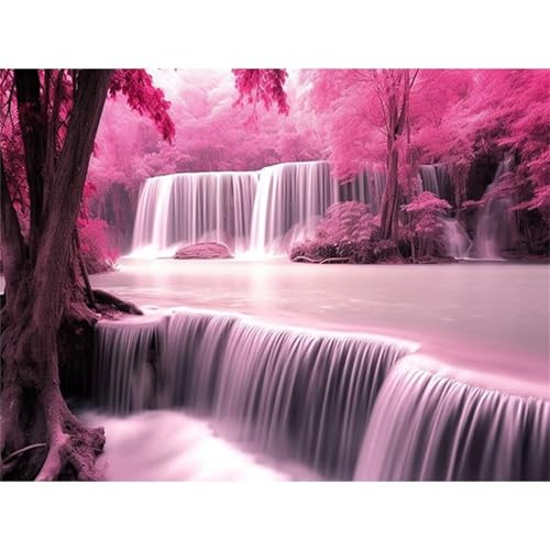 Lila Wasserfall - Puzzles für Erwachsene,Puzzle 300 Teile, Puzzle 40x28 cm DIY - Puzzles für Heimdekoration, Familienpuzzle für Erwachsene und Kinder von Cekog