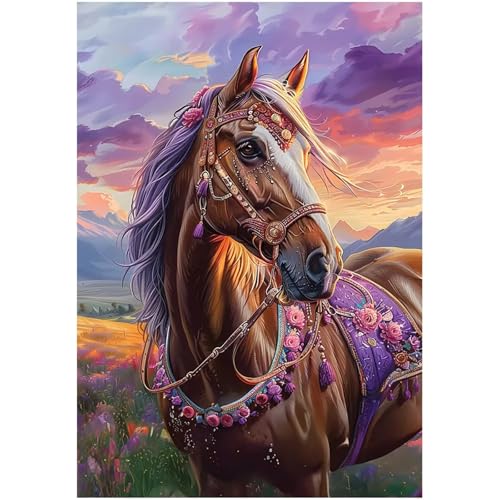 Malerische Pferde - Puzzles für Erwachsene,Puzzle 300 Teile, Puzzle 40x28 cm DIY - Puzzles für Heimdekoration, Familienpuzzle für Erwachsene und Kinder von Cekog