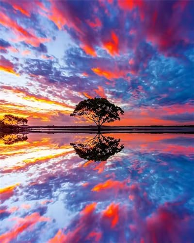 Malerische Reflexion - Puzzles für Erwachsene,Puzzle 1000 Teile, Puzzle 50x75cm, DIY-Puzzles für Heimdekoration, Familienpuzzle für Erwachsene und Kinder von Cekog