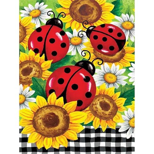 Marienkäferblume - Puzzles für Erwachsene,Puzzle 120 Teile, Puzzle 25x20 cm DIY - Puzzles für Heimdekoration, Familienpuzzle für Erwachsene und Kinder von Cekog