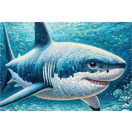 Meereslebewesen Hai - Puzzles für Erwachsene,Puzzle 1000 Teile, Puzzle 50x75 cm DIY - Puzzles für Heimdekoration, Familienpuzzle für Erwachsene und Kinder von Cekog