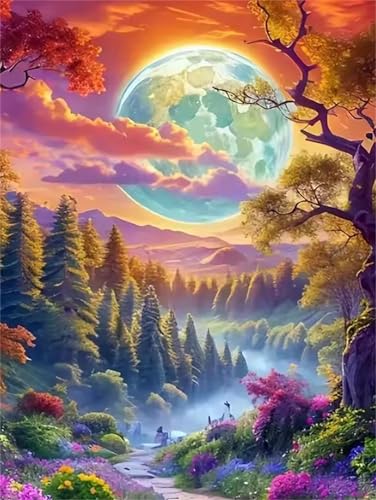 Mondhain-Landschaft - Puzzles für Erwachsene,Puzzle 300 Teile, Puzzle 40x28 cm DIY - Puzzles für Heimdekoration, Familienpuzzle für Erwachsene und Kinder von Cekog